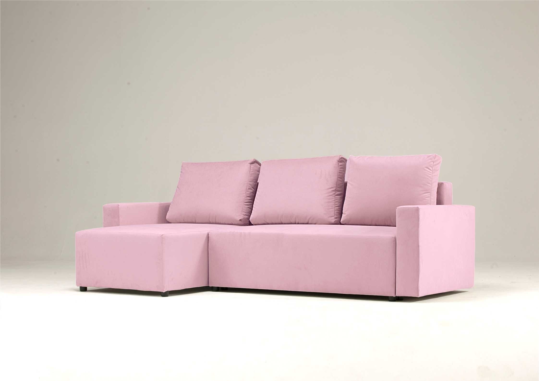 Klasyczny różowy narożnik rozkładany